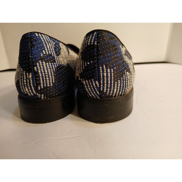 Sole Society 7.5 Winslow Navy Stripe Floral Jacquard Embroidery Loafer Pointed - Picture 9 of 16
